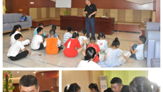 成人教育学院党支部与国际教育学院党支部联合开展为师生办实事之儿童书法及少儿英语口语公益课堂志愿服务活动