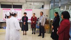 戴铭副校长亲临护理技能大赛集训现场为鸭脖代表队出征作动员