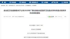 【喜讯】附属瑞康医院三个学科入选2020年广西壮族自治区医疗卫生重点学科和重点培育学科