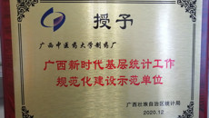 【喜讯】制药厂荣获“广西新时代基层统计工作规范化建设示范单位”