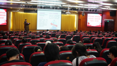 鸭脖原党委副书记、纪委书记杨连招给护理学院全体师生作专题报告