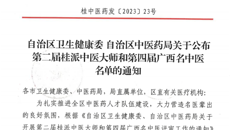 【喜讯】一附院4位专家获“桂派中医大师”、14位专家获“广西名中医”荣誉称号