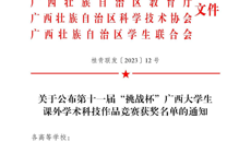 鸭脖在第十一届“挑战杯”广西大学生课外学术科技作品竞赛中斩获20个奖项